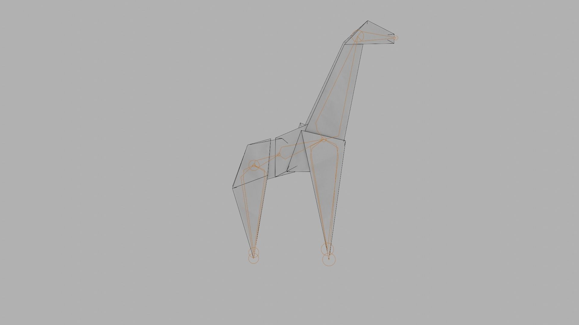 Origami Giraffe Low-poly 3D model_14