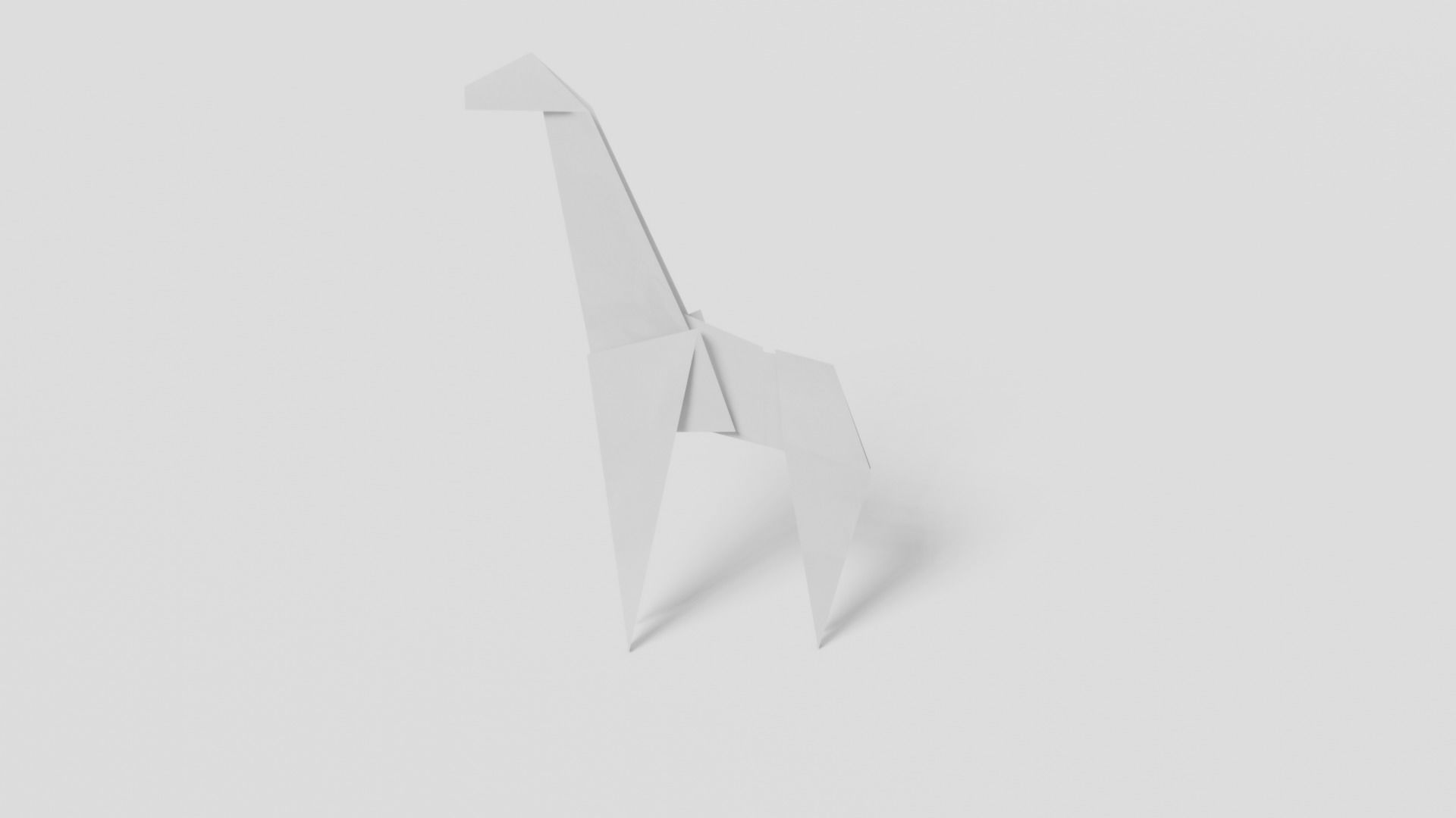 Origami Giraffe Low-poly 3D model_3