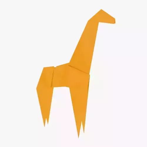 Origami Giraffe Low-poly 3D model