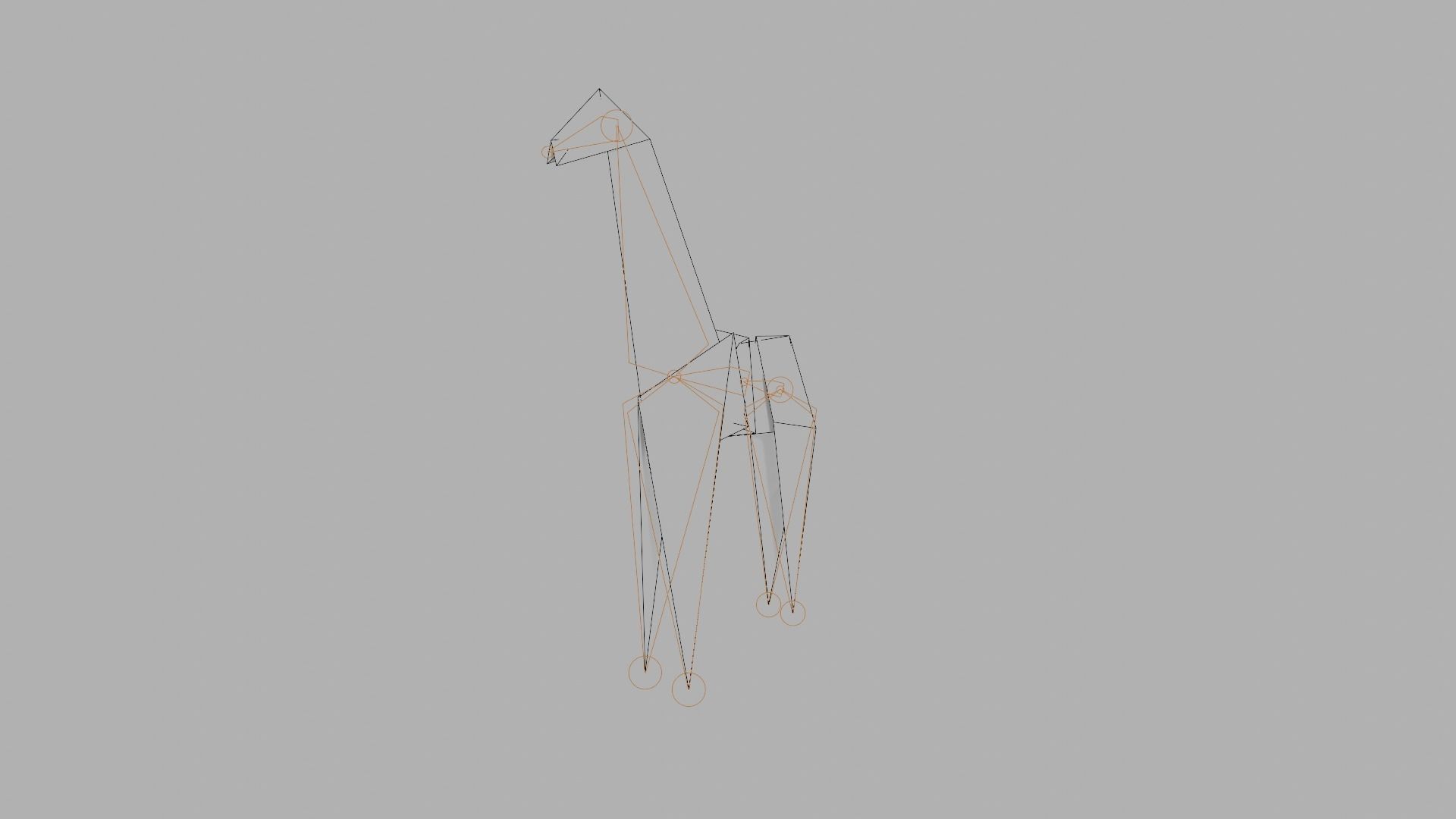 Origami Giraffe Low-poly 3D model_15