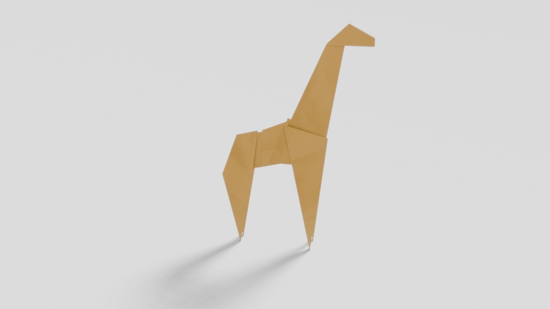Origami Giraffe Low-poly 3D model_6