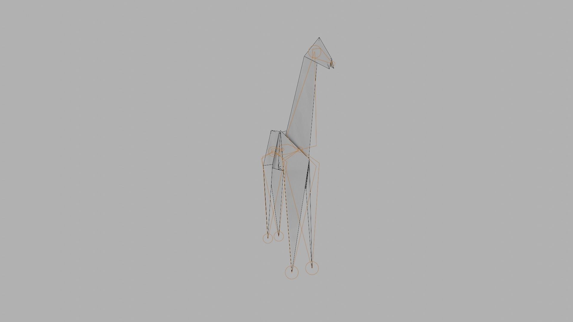 Origami Giraffe Low-poly 3D model_16