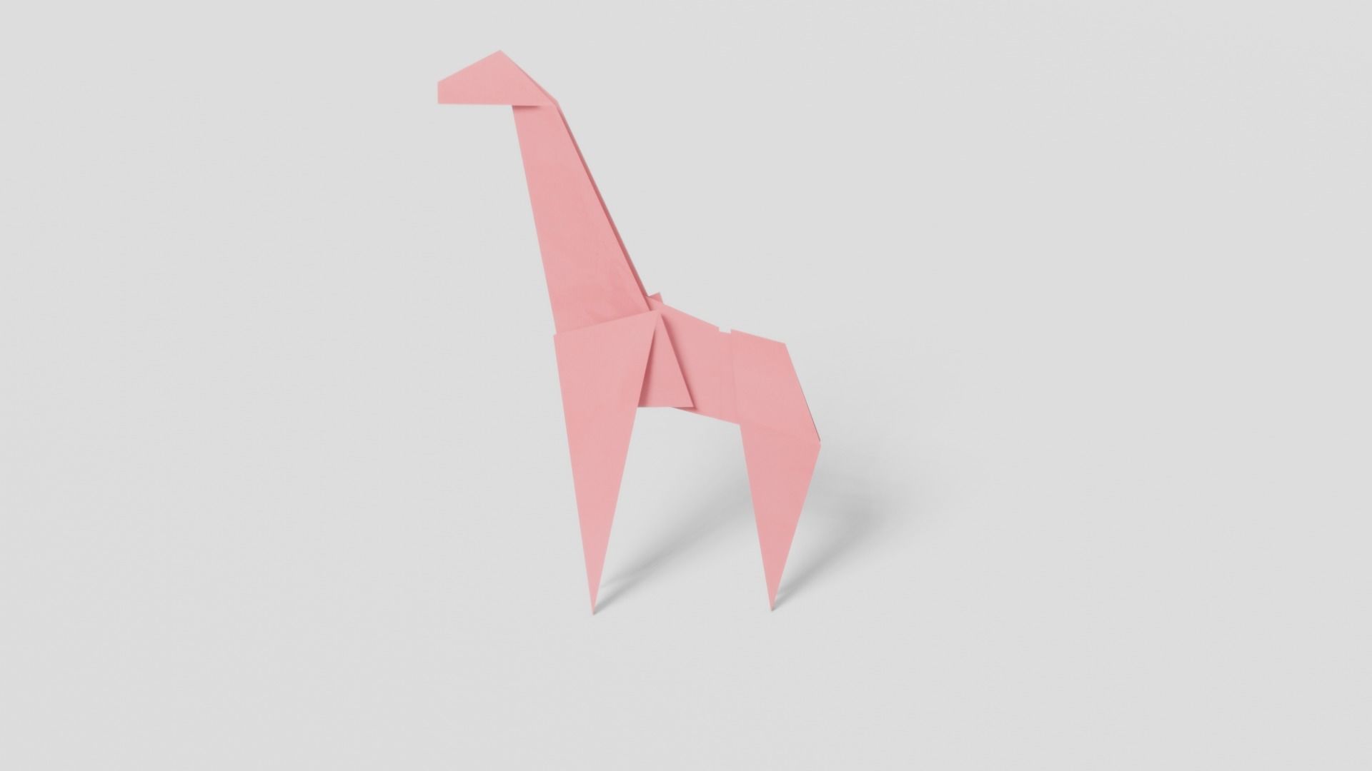 Origami Giraffe Low-poly 3D model_9