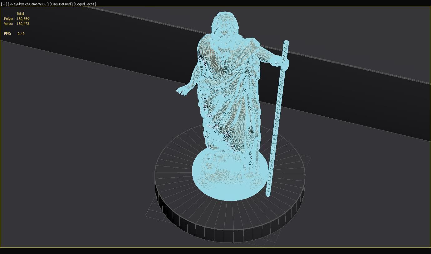 Hades Statue 3D model_3