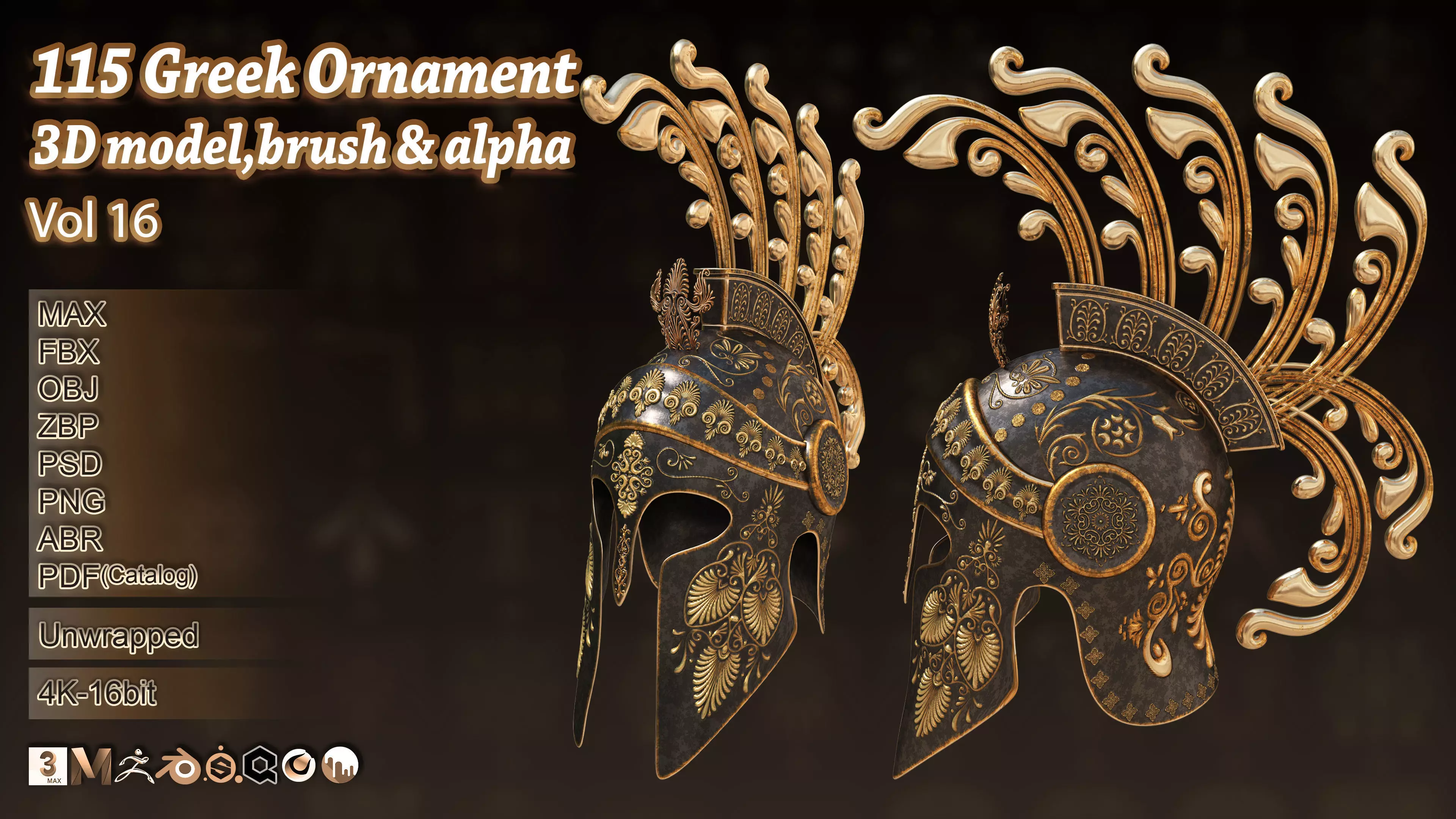 115 Greek ornament 3Dmodel brush and alpha vol 16 3D model_0
