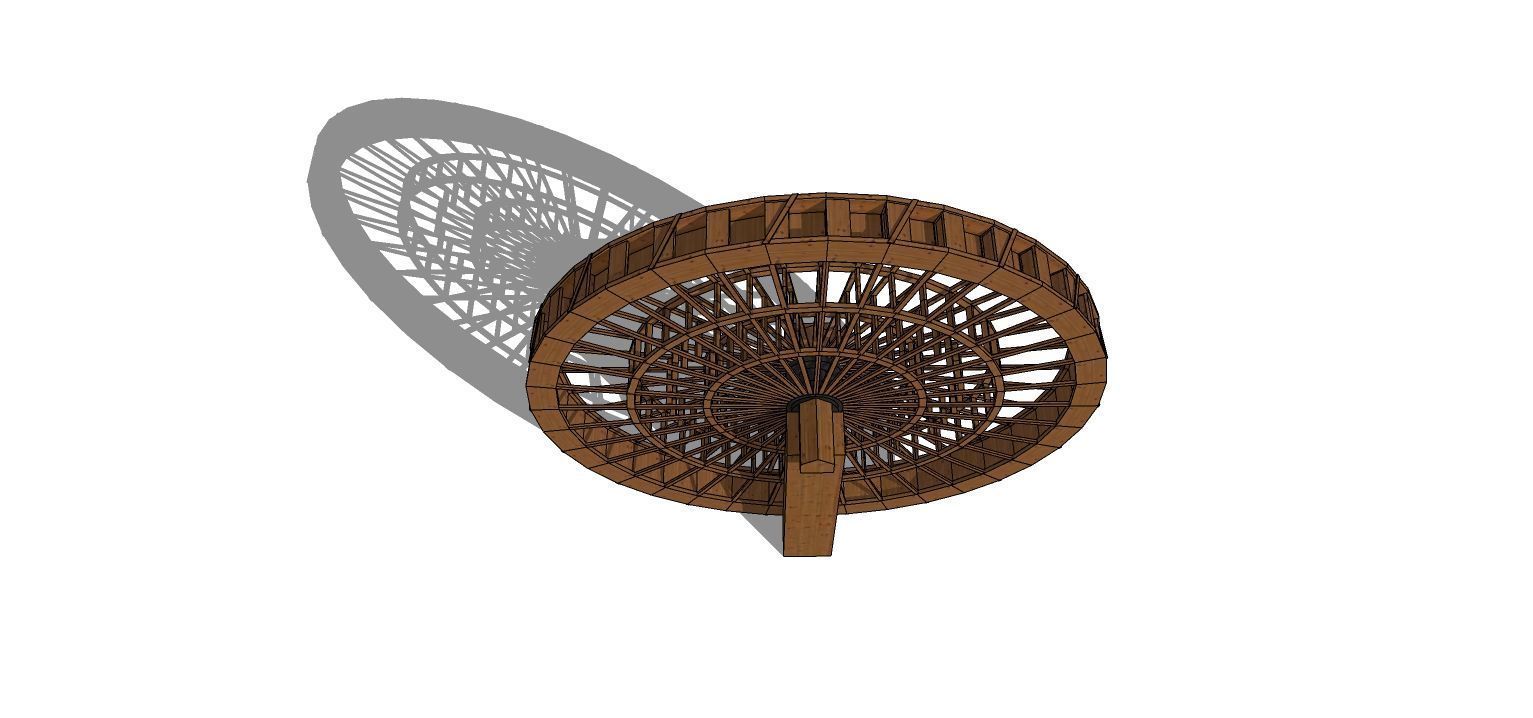 Wooden Water Wheel 3DS Max Vray Corona 3D model_6