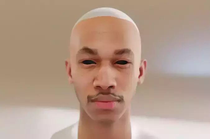 Man with dark skin and thick mustache