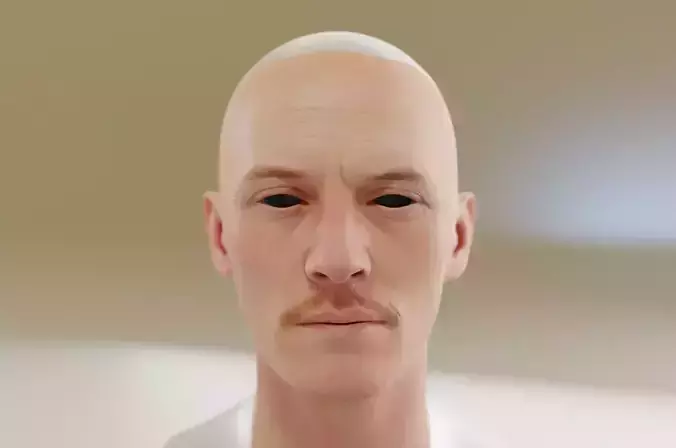 Luke Evans with well-groomed beard and mustache