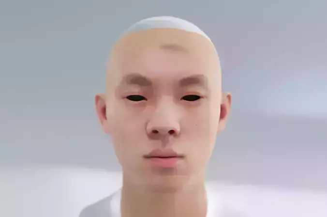 Handsome male with Sagging Eyebrows and Single Eyelids