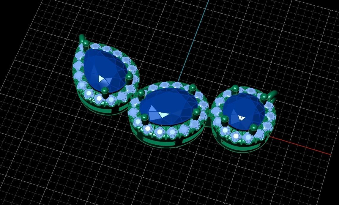 Solitaire Halo Pendant Graff Style 3D print model_6