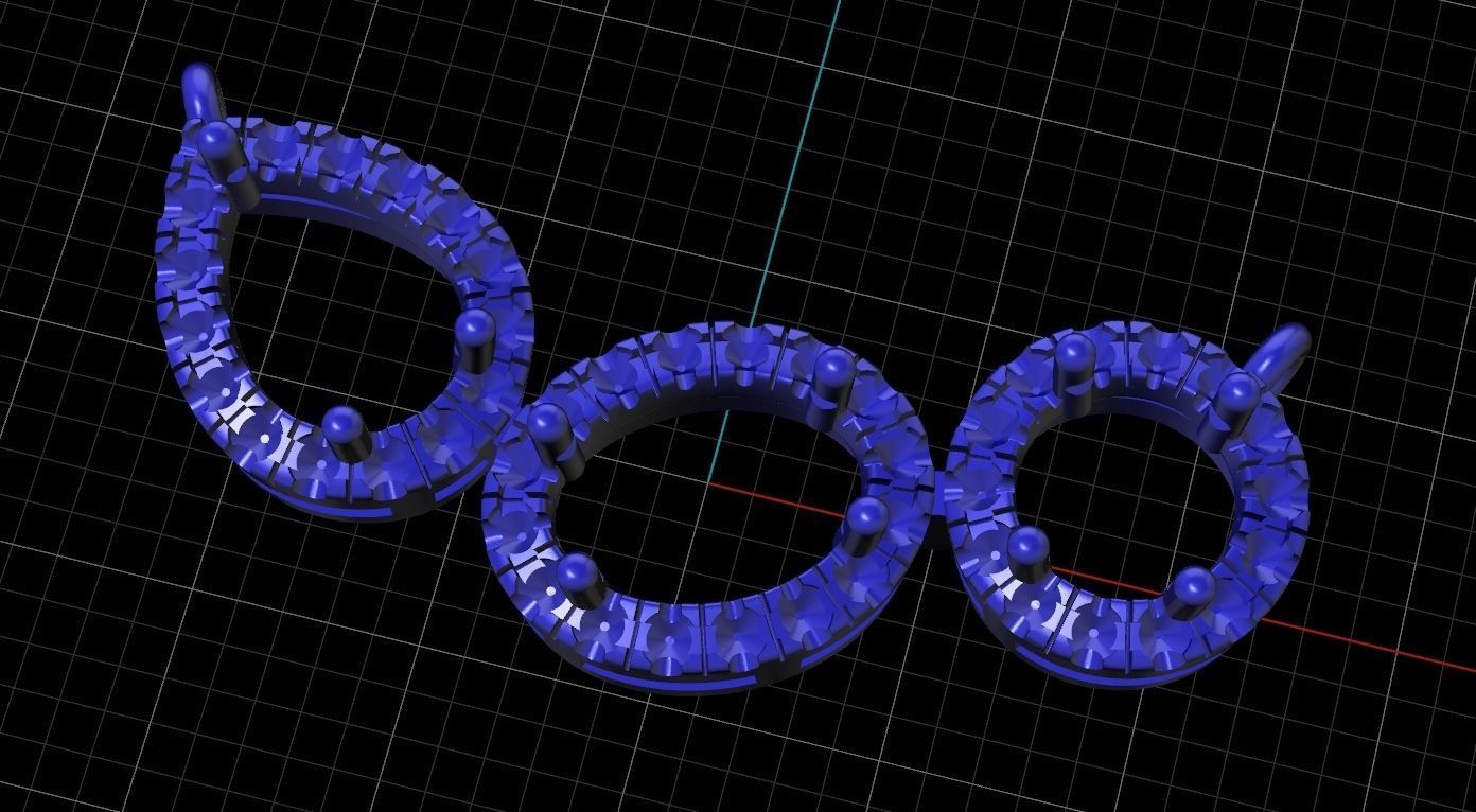 Solitaire Halo Pendant Graff Style 3D print model_8