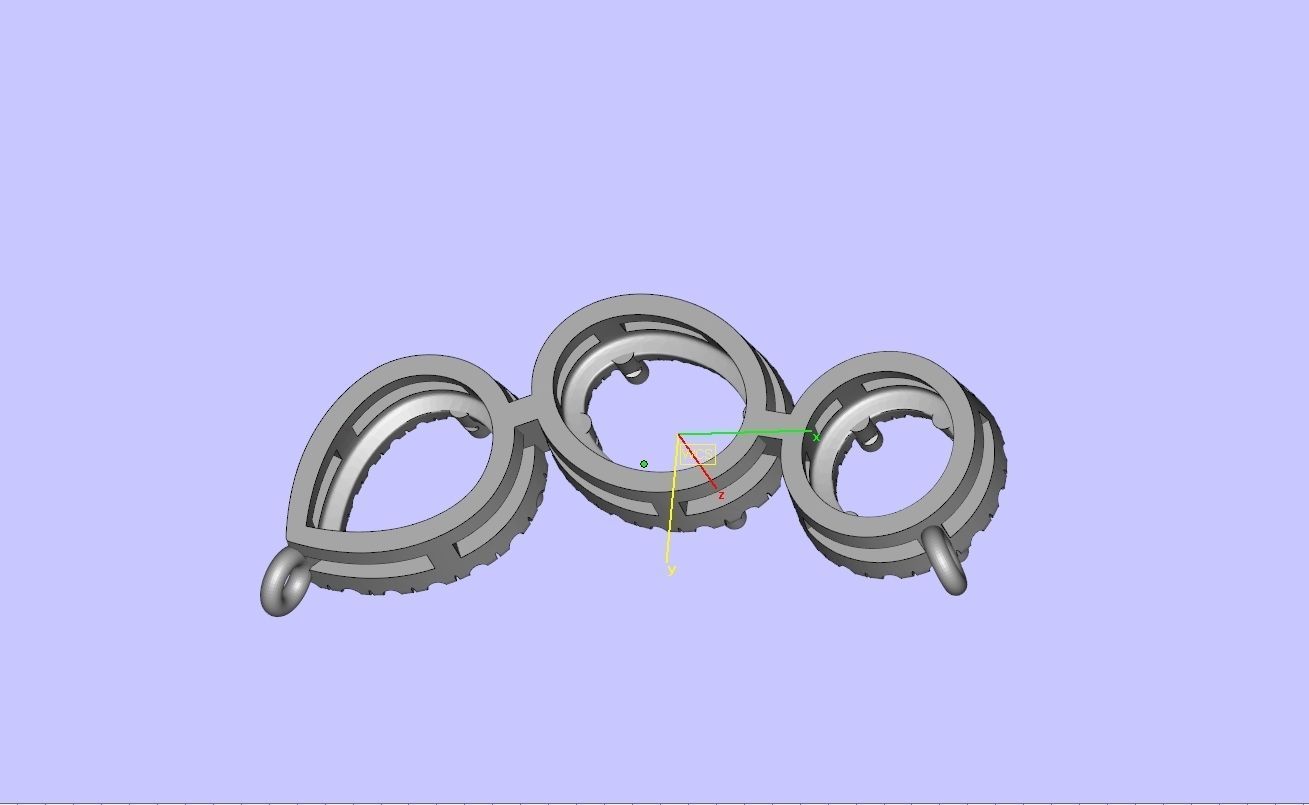 Solitaire Halo Pendant Graff Style 3D print model_10