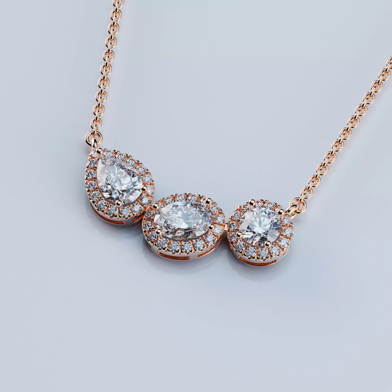 Solitaire Halo Pendant Graff Style 3D print model_0