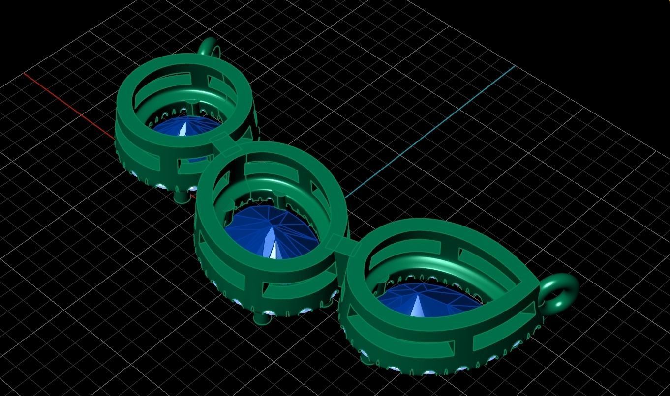 Solitaire Halo Pendant Graff Style 3D print model_7