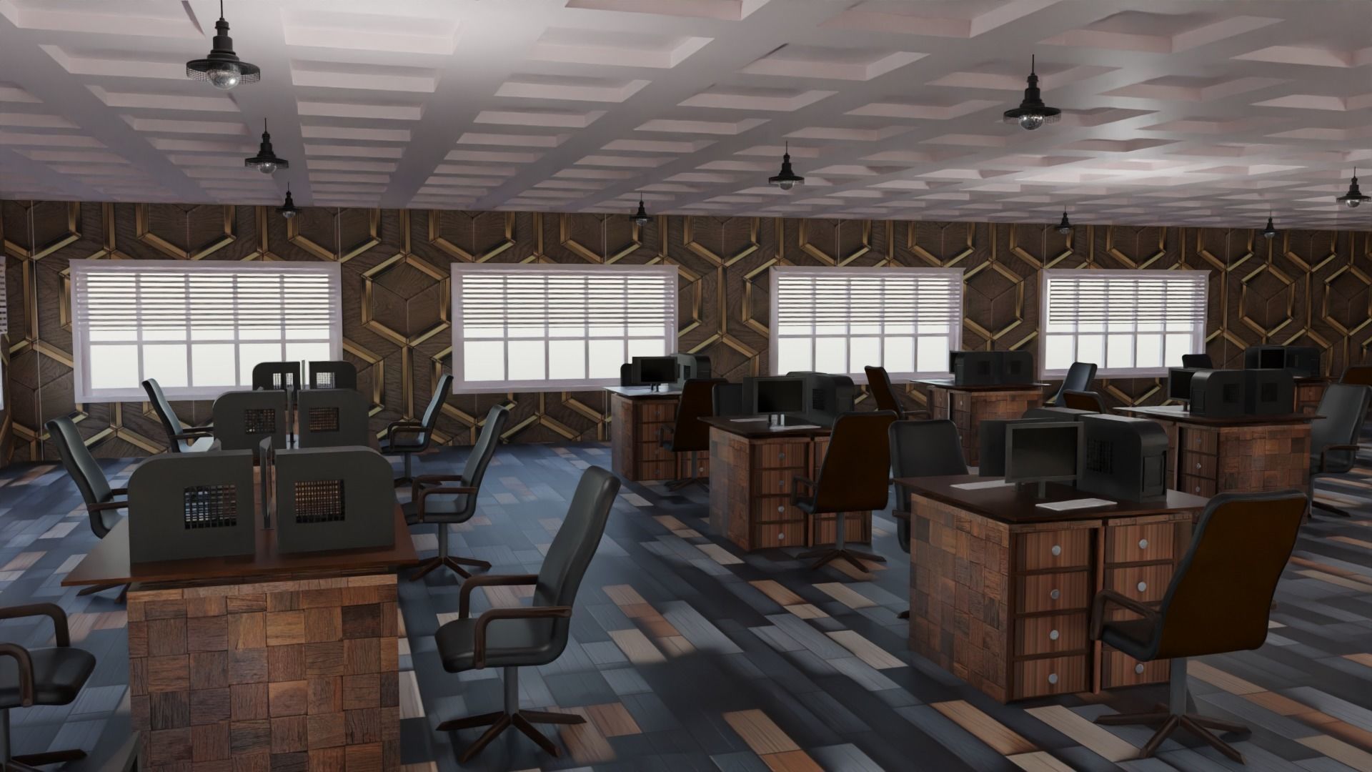 Office Interior Low-poly 3D model_6