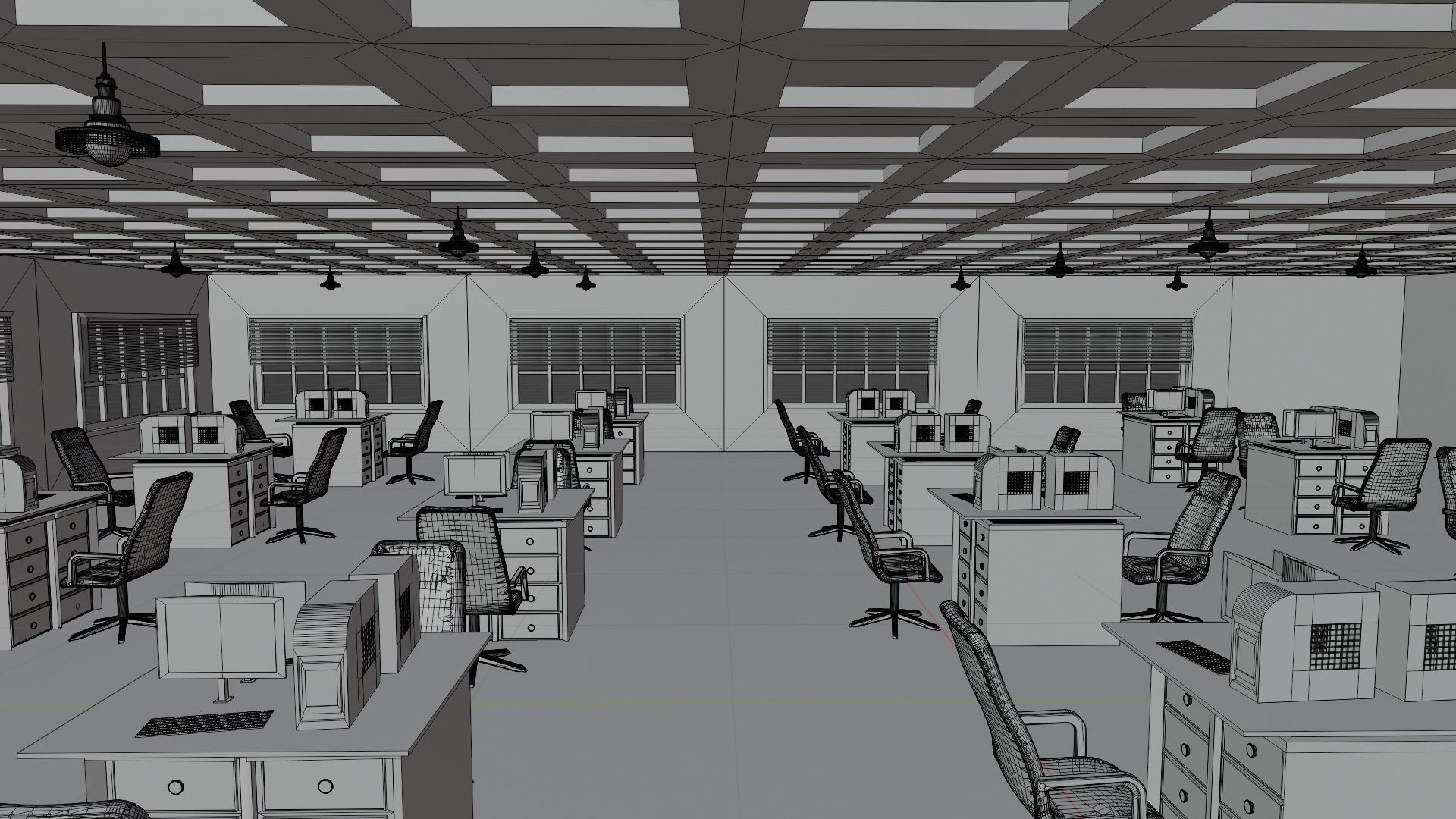 Office Interior Low-poly 3D model_8