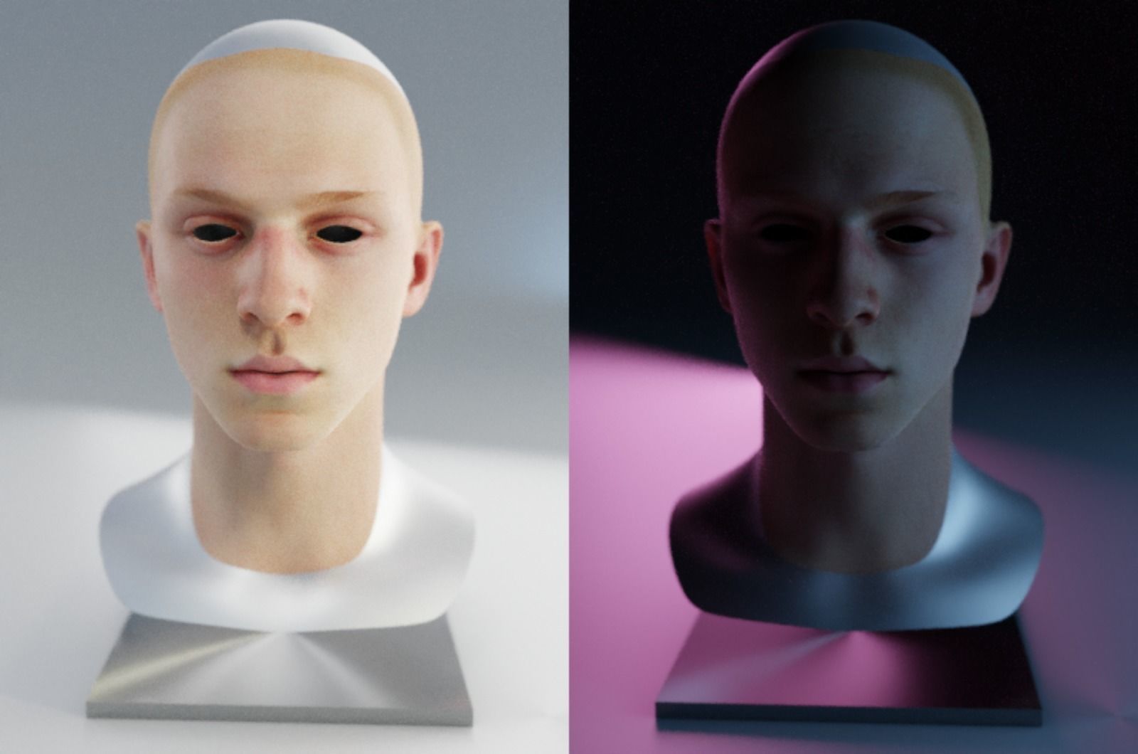 Young male with ancient greek thin nose 3D model_1