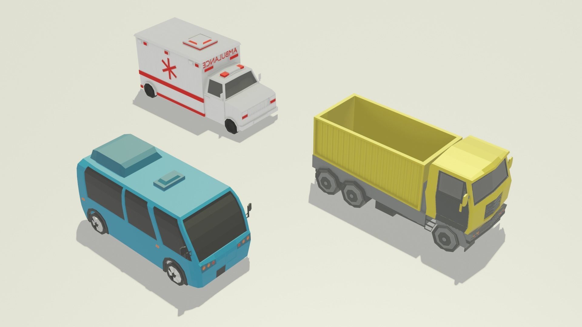 Stylized Low-Poly Big Vehicles Pack - 3D Model Low-poly 3D model_5