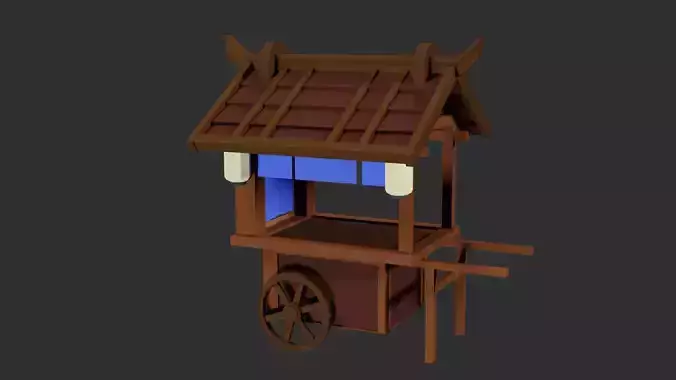 Lowpoly Japanese Food Wagon 