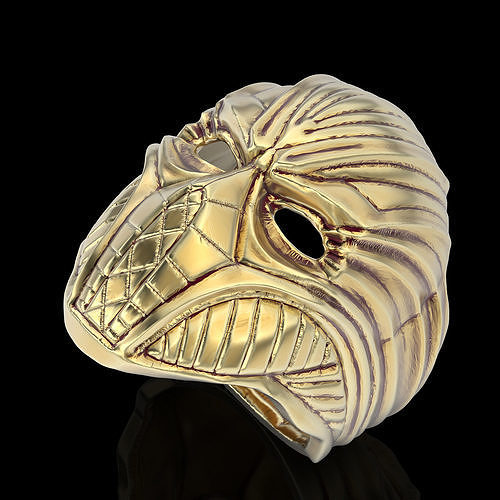 Helmet ring silver gold sterling printable jewelry 3D model 3D print model