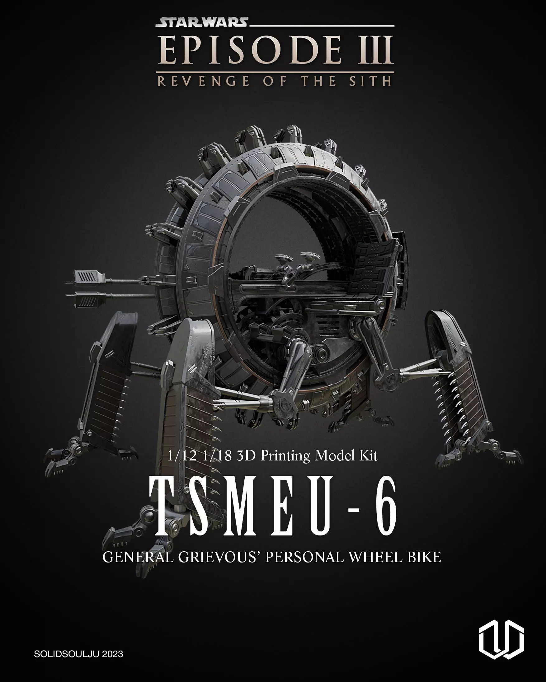 TSMEU - 6 General Grievous Personal Wheel bike Model Kit 3D print model