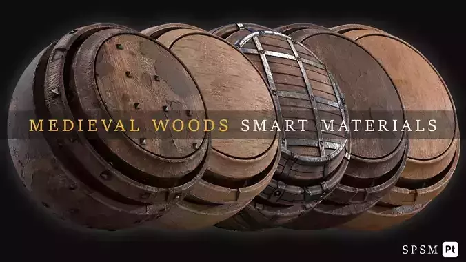 MEDIEVAL WOODS and METALS Smart Materials - VOL 01 3D model