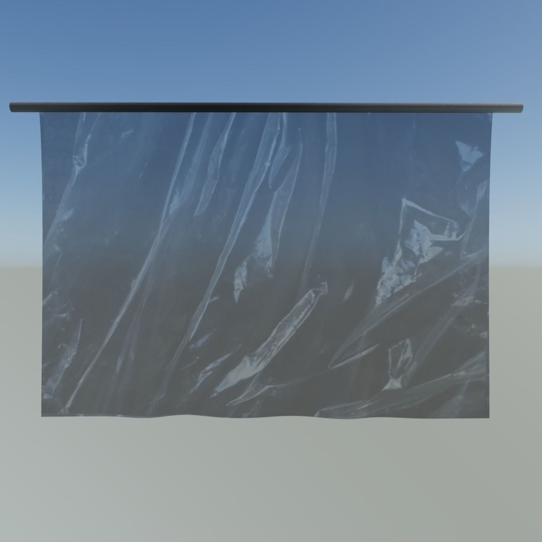 Plastic curtain Low-poly 3D model_4