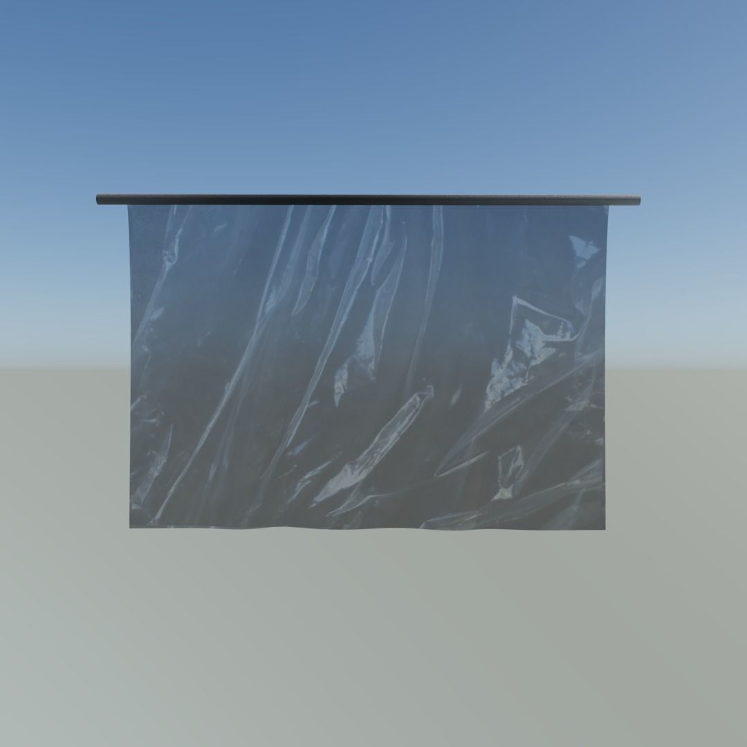 Plastic curtain Low-poly 3D model_1