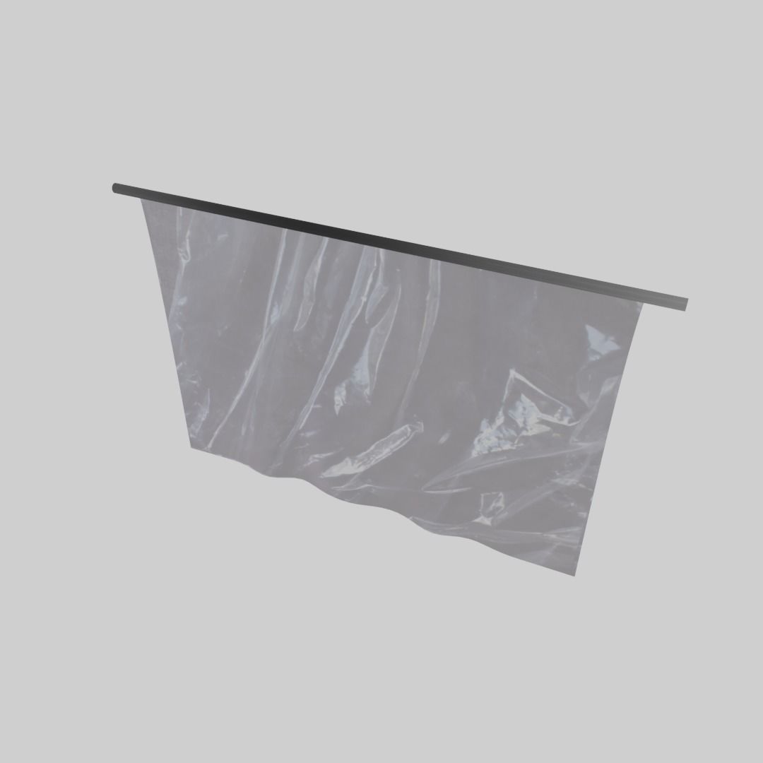 Plastic curtain Low-poly 3D model_7