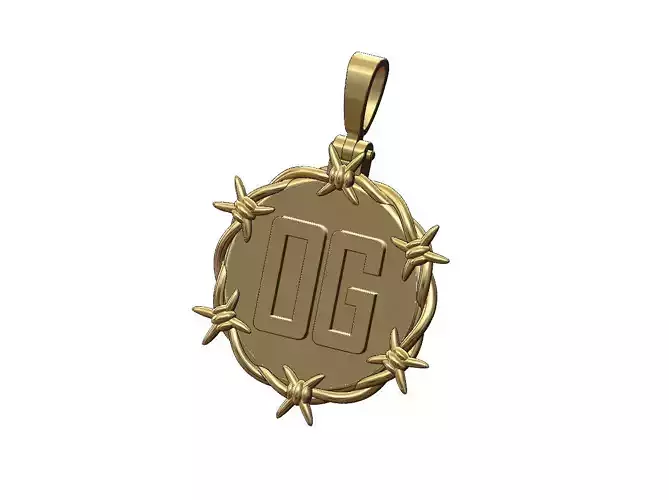 OG Barbwire pendant with bail 3D print model