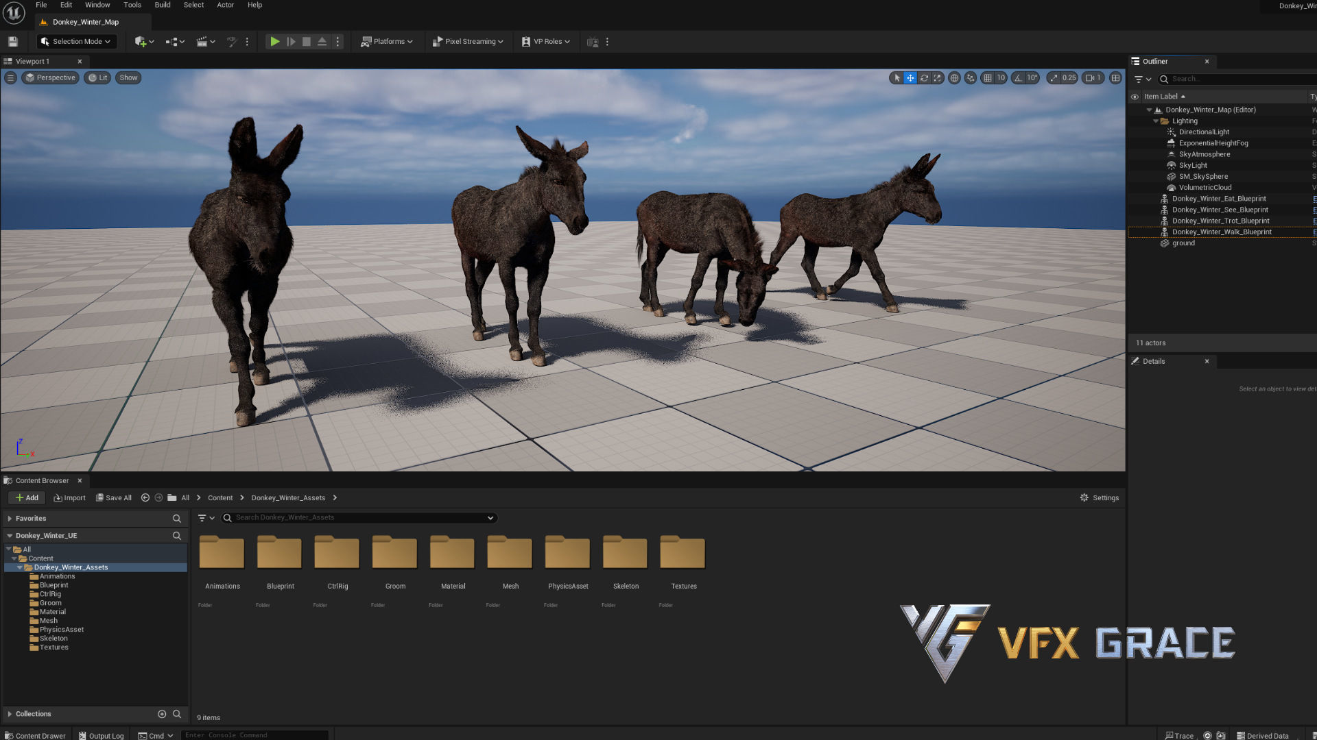 Donkey Winter UE Character Asset 3D model_20