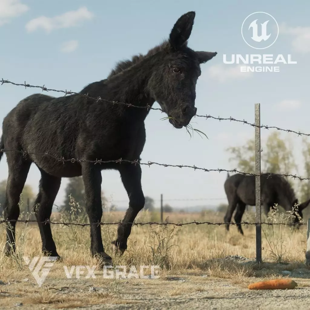 Donkey Winter UE Character Asset 3D model_0