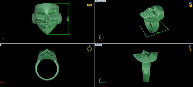  Anonymous Vendetta Ring Free 3D print model