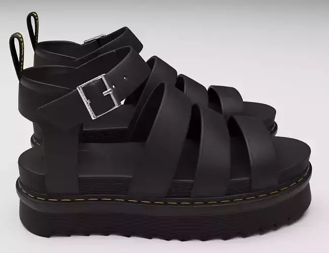 Blaire Hydro Leather Strap Sandals Dr Martens  Low-poly 3D model