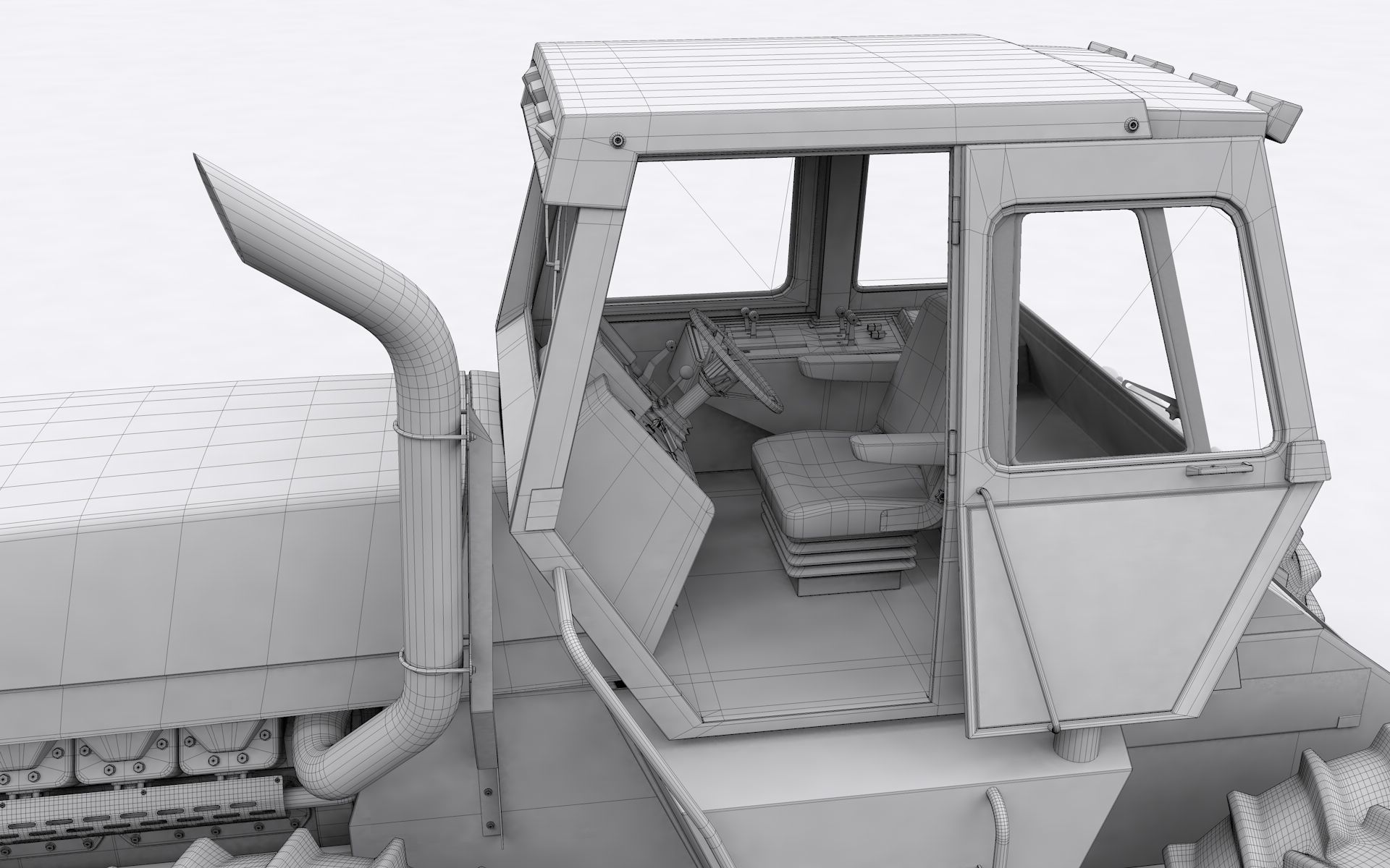 JI Case 4994 1984 Tractor Red Version 3D model CGTrader