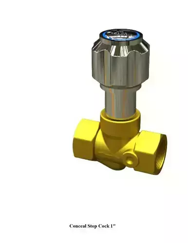 Water Tap Conceal Stop cock 1 in Escoo Flat  3D model