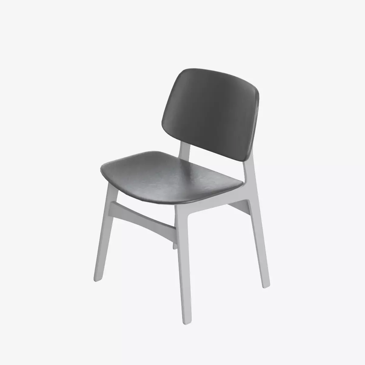 Study Chair Low-poly 3D model_0