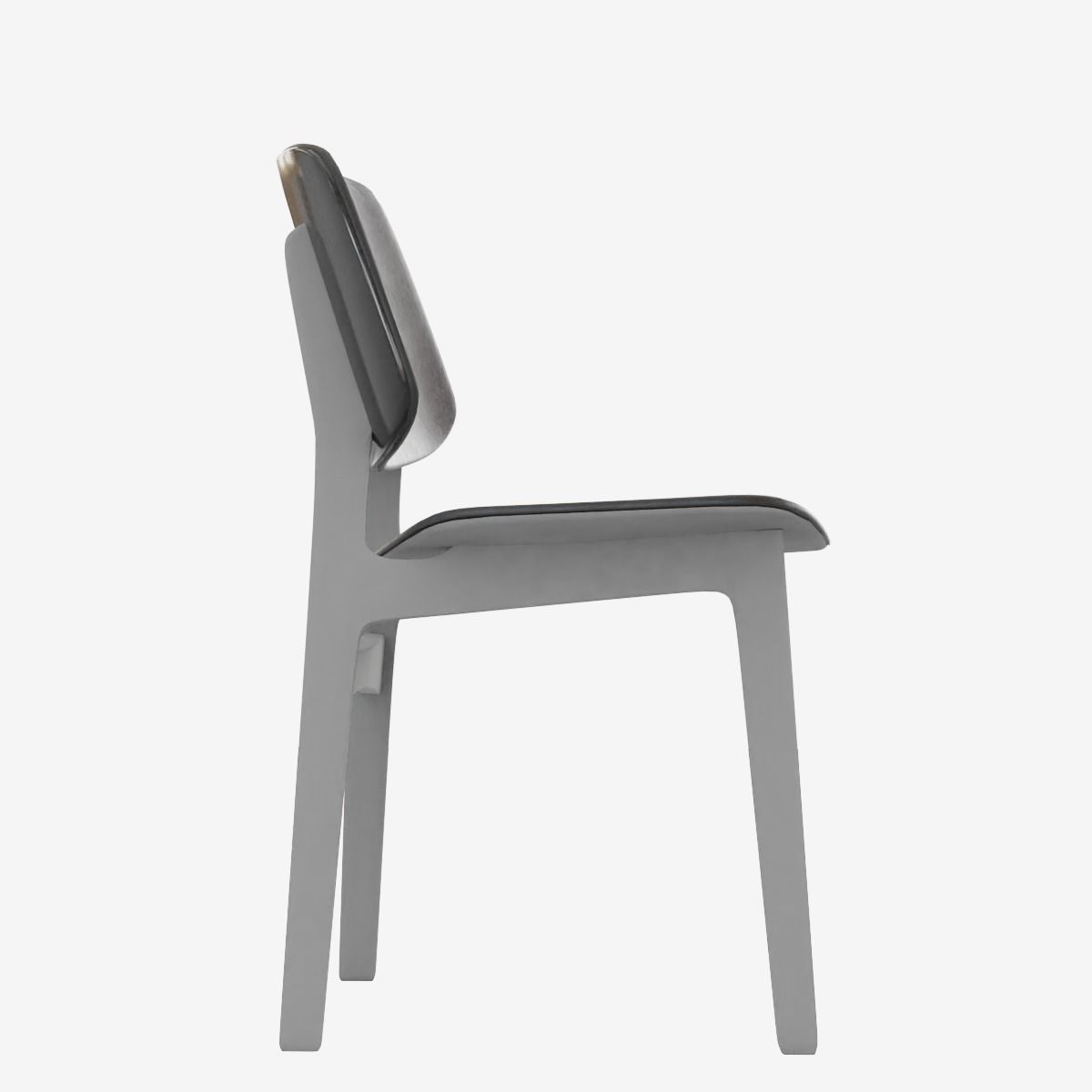 Study Chair Low-poly 3D model_10