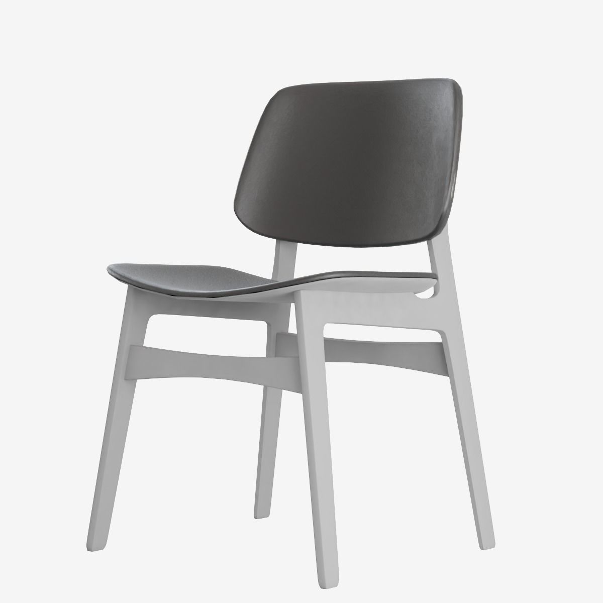 Study Chair Low-poly 3D model_3