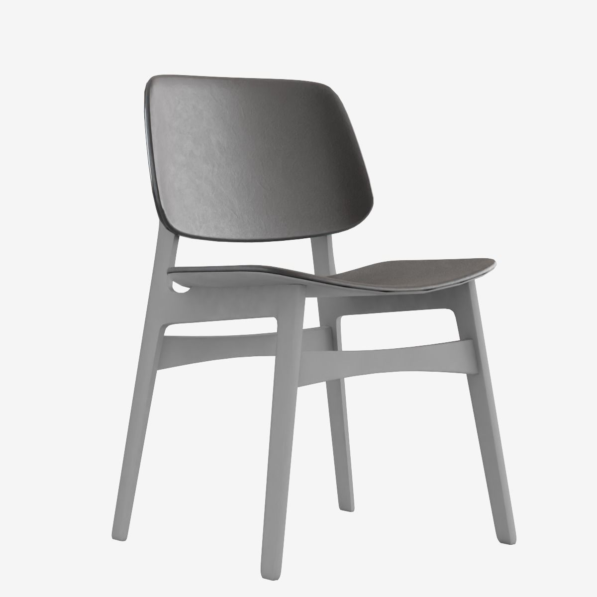 Study Chair Low-poly 3D model_2
