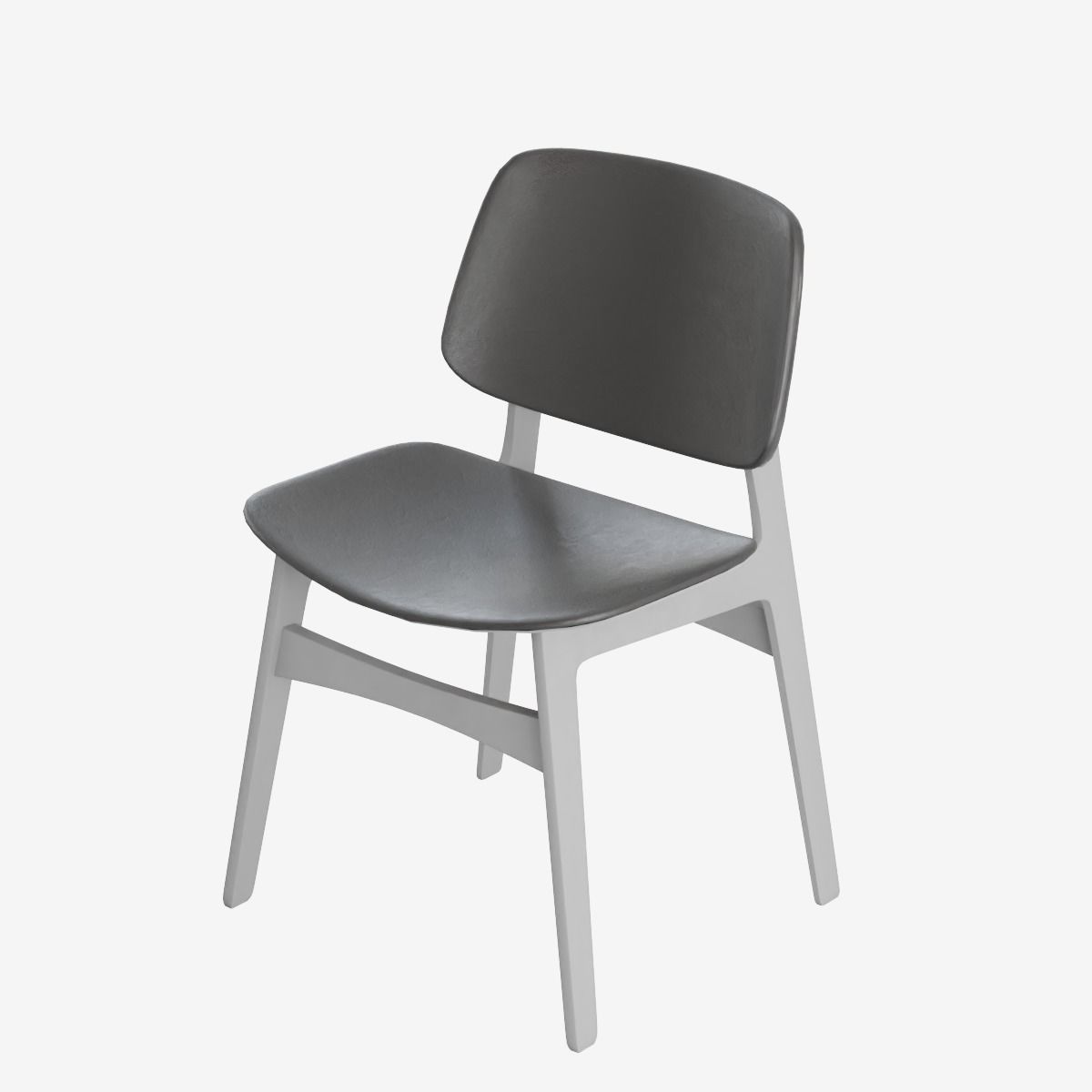 Study Chair Low-poly 3D model_6