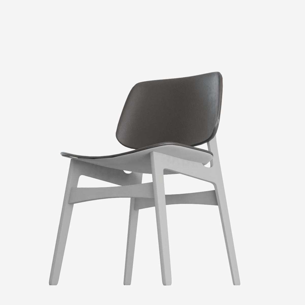 Study Chair Low-poly 3D model_9