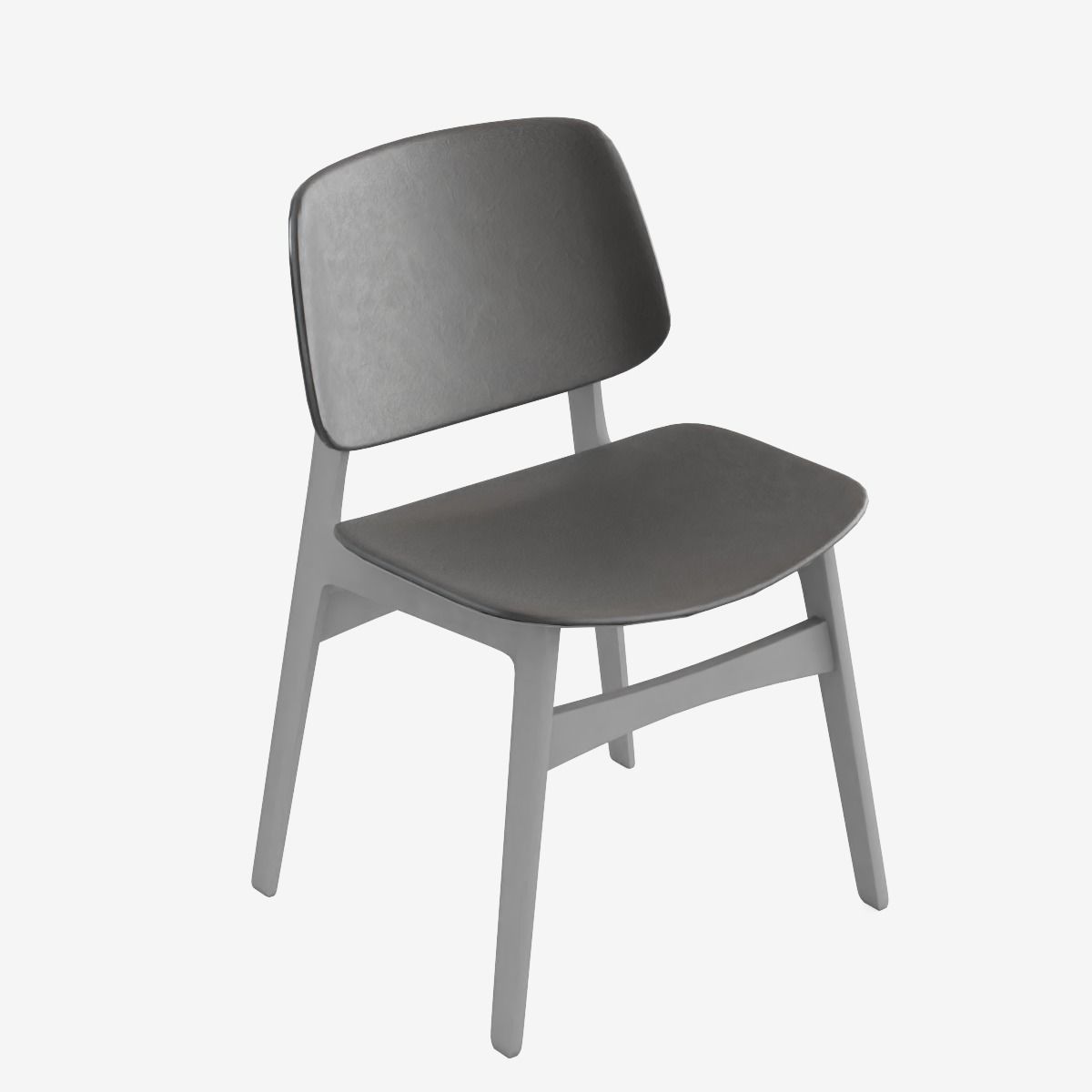 Study Chair Low-poly 3D model_5