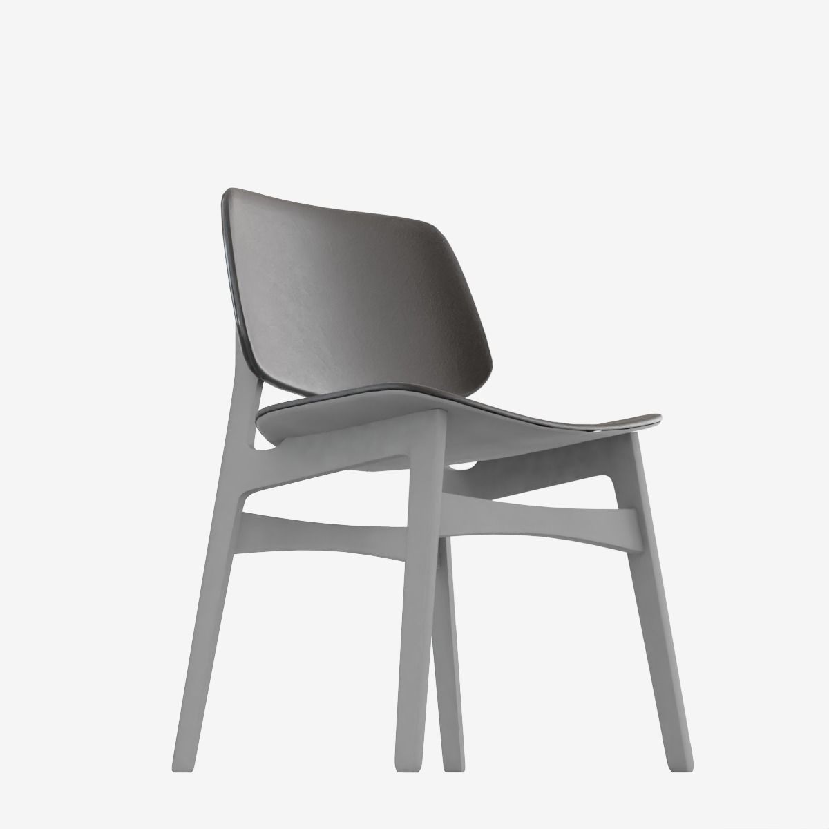 Study Chair Low-poly 3D model_8