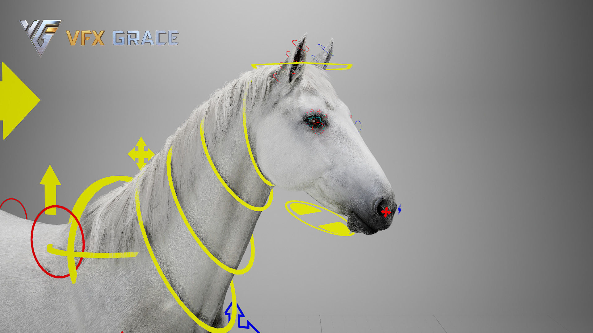 Horse White UE Character Asset 3D model_20