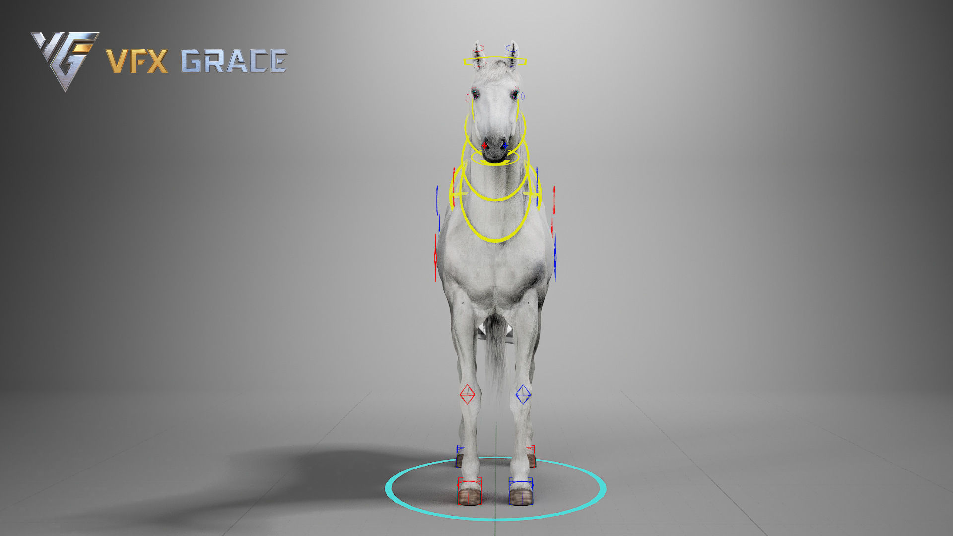 Horse White UE Character Asset 3D model_18