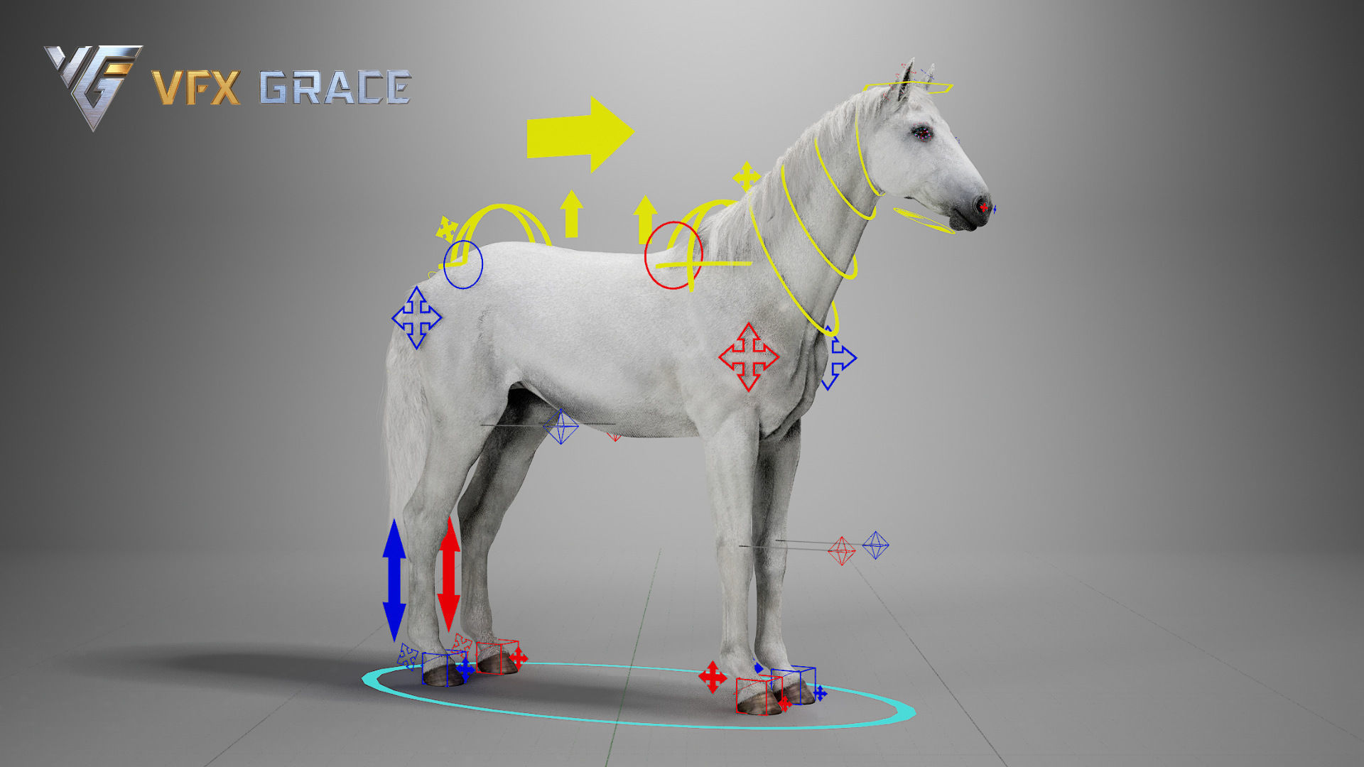 Horse White UE Character Asset 3D model_19