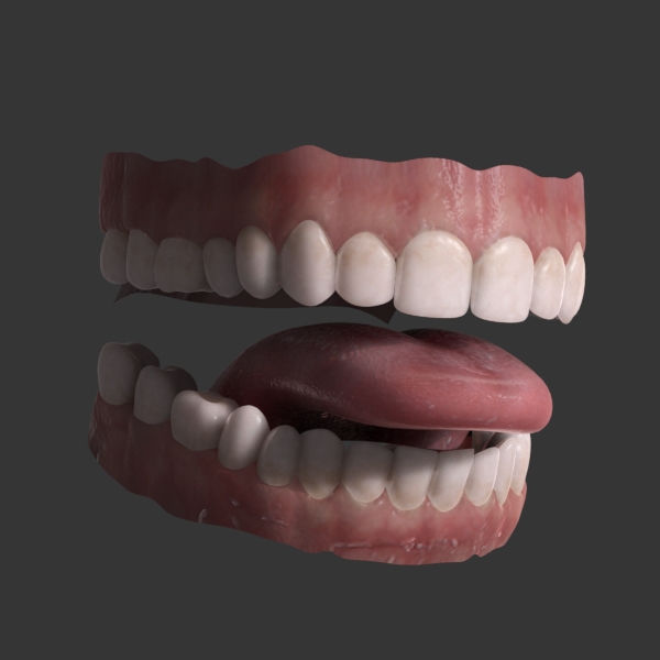 teeth mouth with 3D model_1