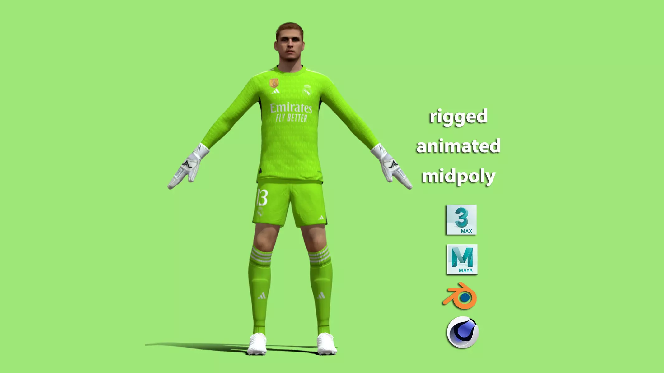 T-Pose Andriy Lunin Real Madrid 23-24 3D model_0