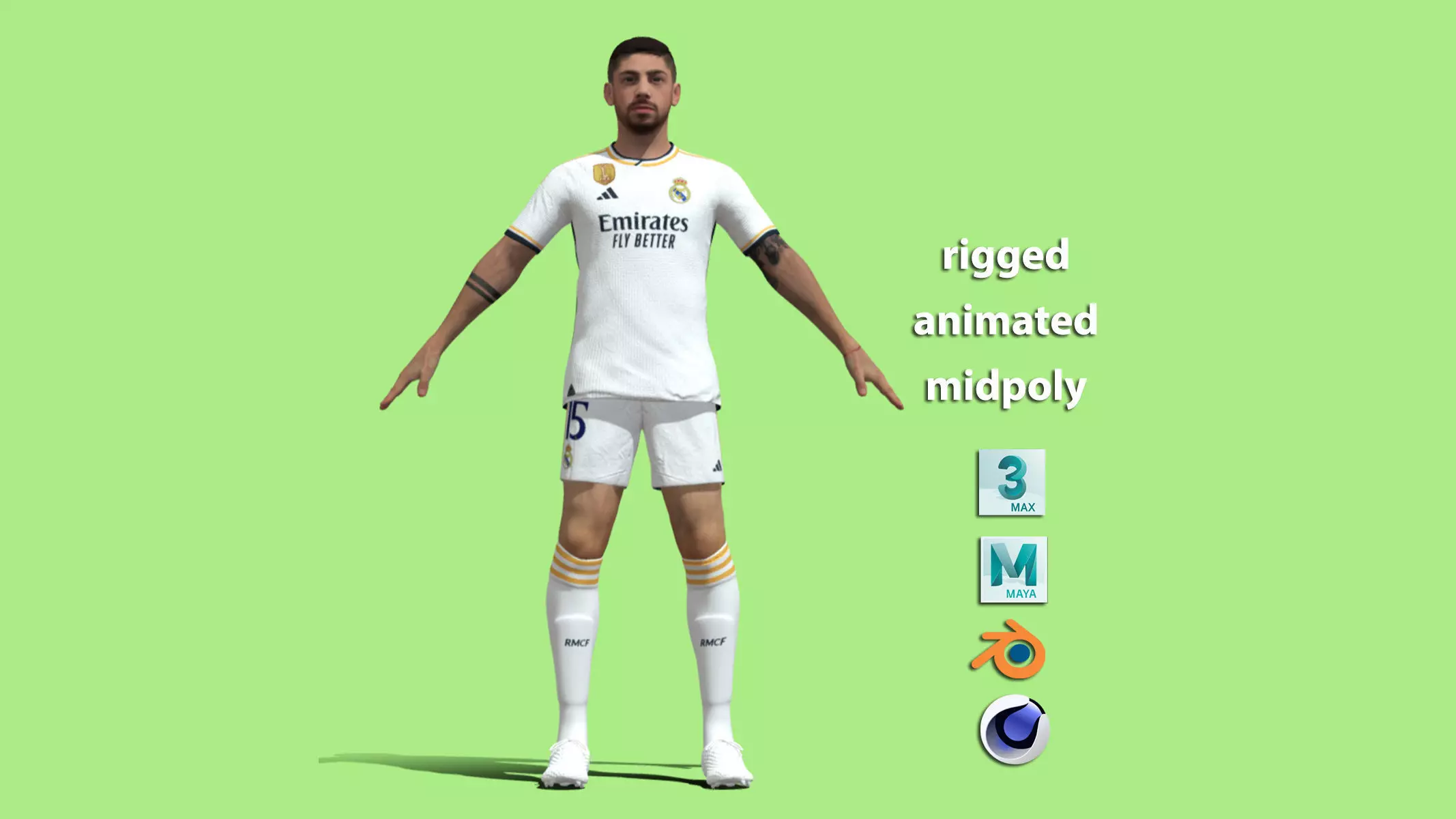 T-Pose Valverde Real Madrid 23-24 3D model_0